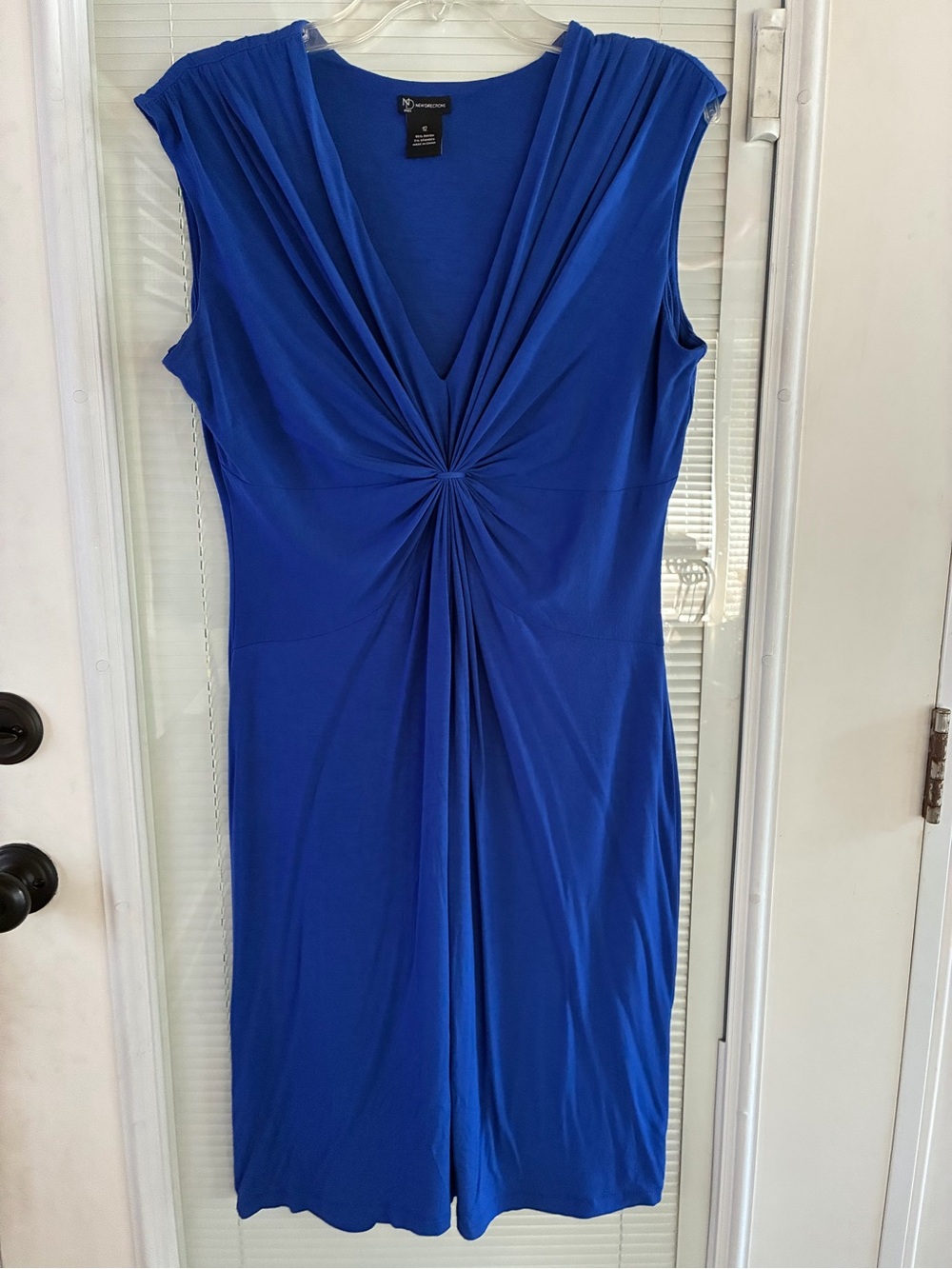 new directions Royal Blue Twist-Front Cap Sleeve Knit Dress